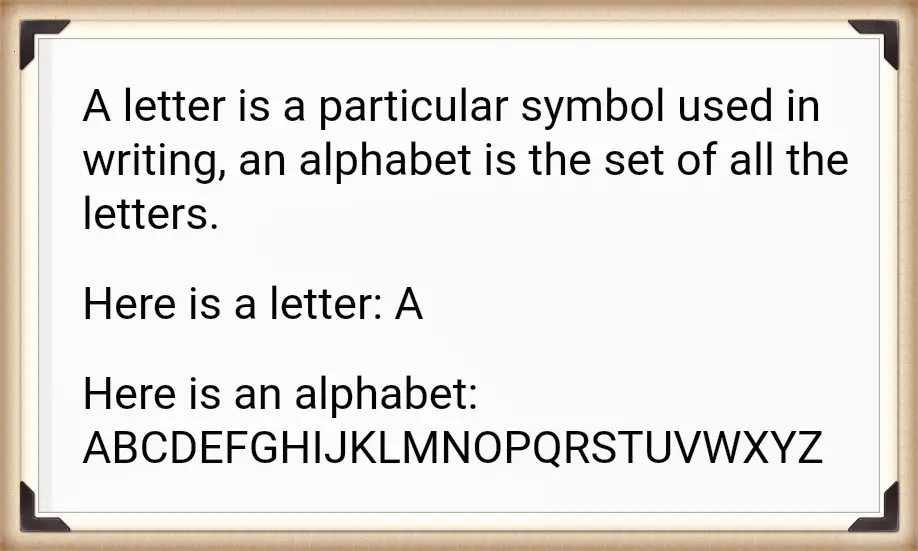  the difference between a letter and an alphabet