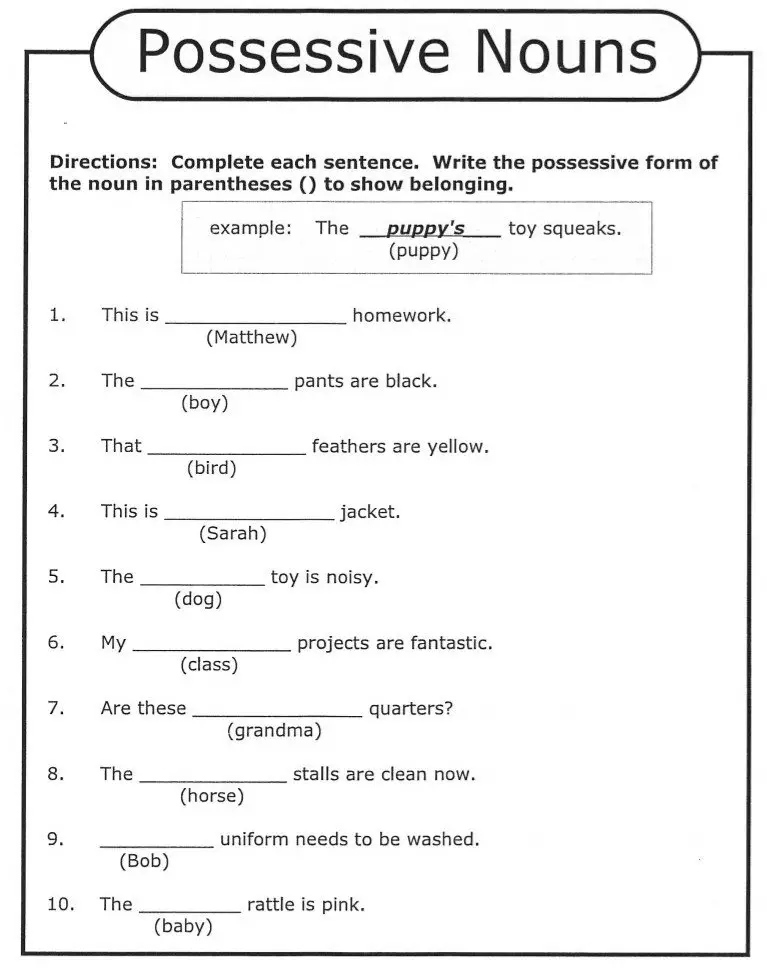 Possessive Pronouns - Rules, Examples and Worksheets 4