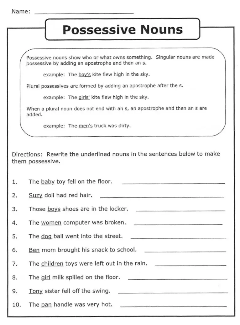 Possessive Pronouns - Rules, Examples and Worksheets 1