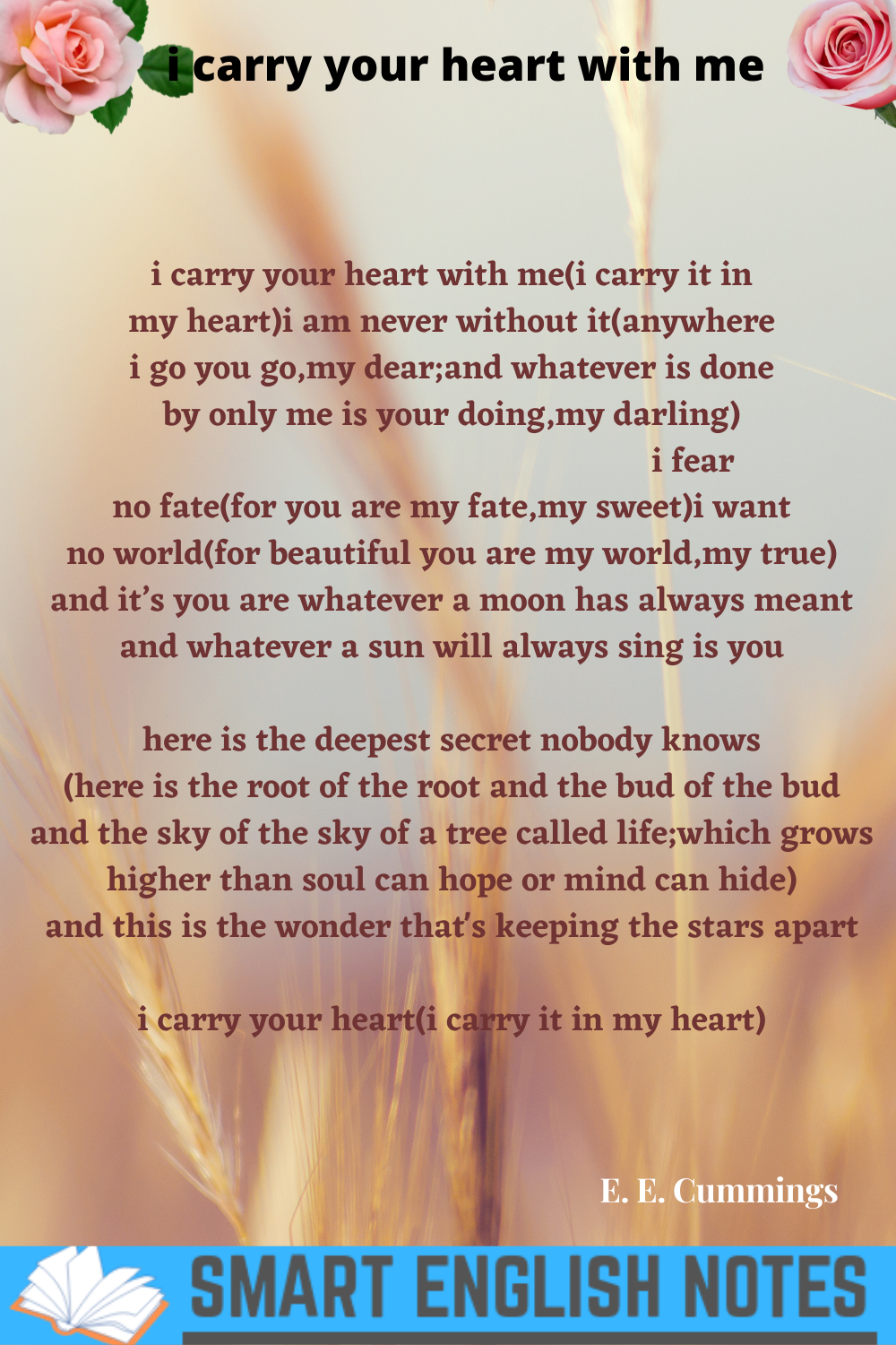 I Carry Your Heart With Me Summary

